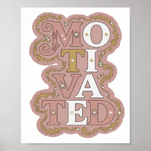 Schoon Goud GEMOTIVEERDE 3D-tekstkunst Poster (Voorkant)