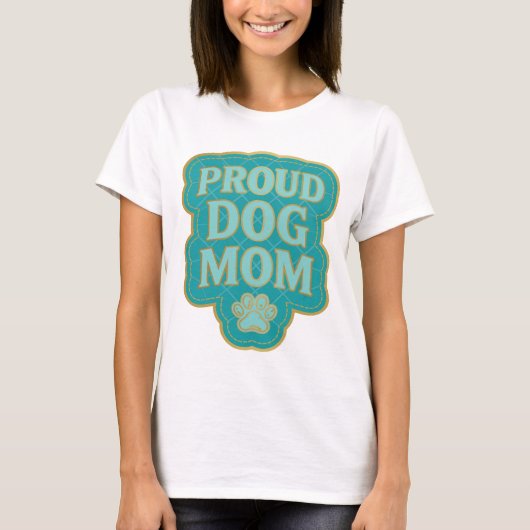 Schoon Goud PROUD HOND MOEDER Statement Ontwerp T-shirt (Voorkant)