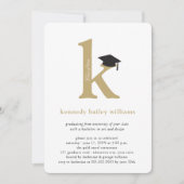 Schoon Goud Typografie Initiaal 'K' Aftredend Stud Kaart (Voorkant)