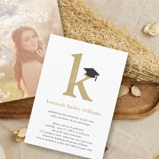 Schoon Goud Typografie Initiaal 'K' Aftredend Stud Kaart