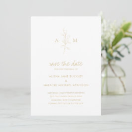 Schoon Gouden Botanische Elegante Trouw Save The Date