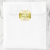 Schoon Gouden folie Gestreept Dank je bruiloft Ronde Sticker (Tas)