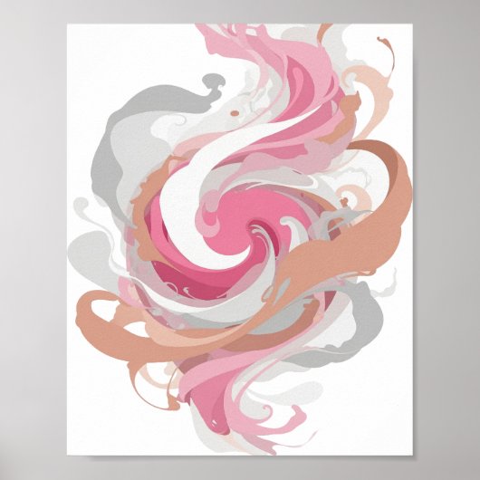 Schoon Grijs ABSTRACTE KUNST Statement Design Poster (Voorkant)