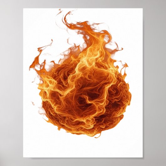 Schoon grijs FIRE BALL-ontwerp Poster (Voorkant)