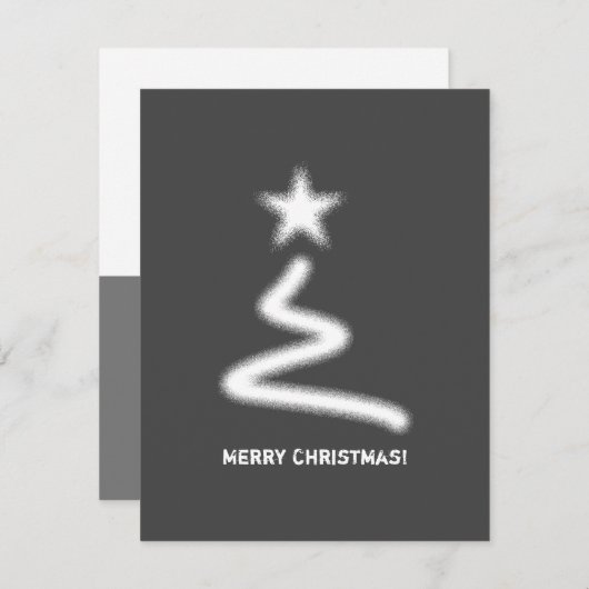 Schoon Grijs Zakelijk QR Code Kerstboom Feestdagenkaart (Voorkant / Achterkant)