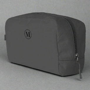 Schoon Grijs Zwart Elegant Luxe Monogrammed Toilettasje