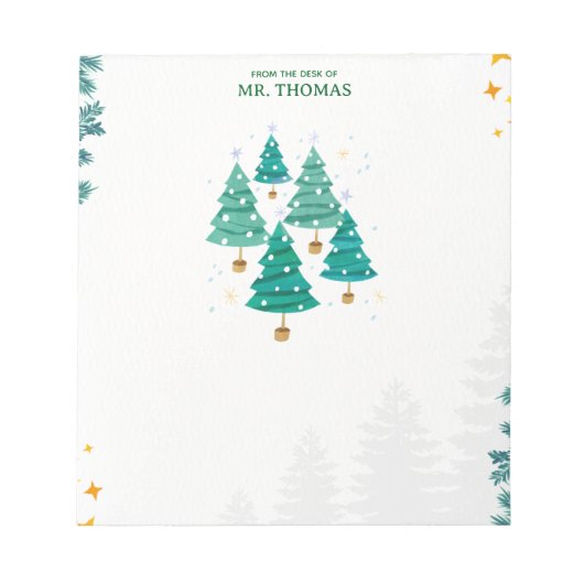 Schoon Groen Kerstbomen Notitieblok (Voorkant)
