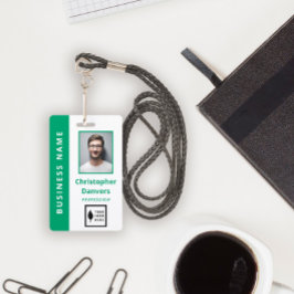 Schoon Groen Wit Voeg uw Logo Toe Kantoor Werkneme Badge