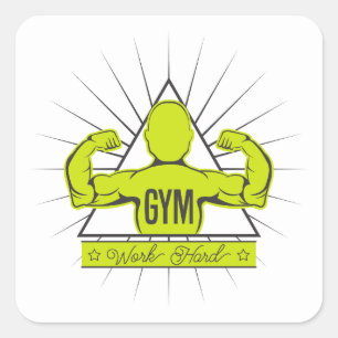 Schoon gym / fitness zweten nu, later glanzen vierkante sticker
