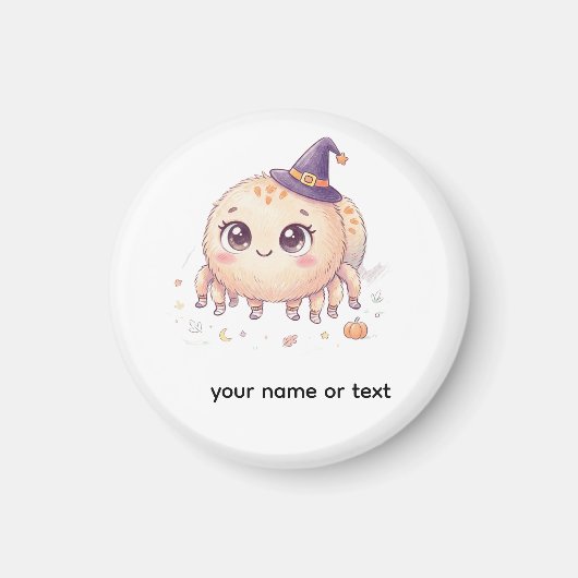 Schoon Halloween Fluffy Spin met Heksenhoed Kleur Magneet (Voorkant)