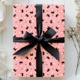 Schoon Halloween Snoep Mais op Roze Patroon Cadeaupapier