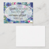 Schoon hart blauw en roze bloemig notitiekaartje (Voorkant / Achterkant)