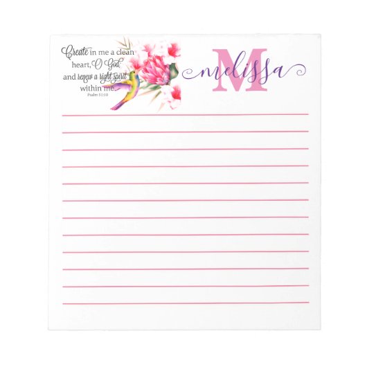 Schoon hart gepersonaliseerd notitieblok (Voorkant)