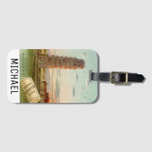 Schoon hellende toren van Pisa-monogram Bagagelabel (Voorkant (horizontaal))
