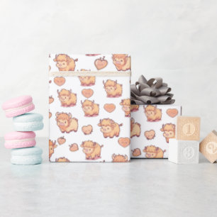 Schoon Highland Koe Cute Kawaii Inpakpapier