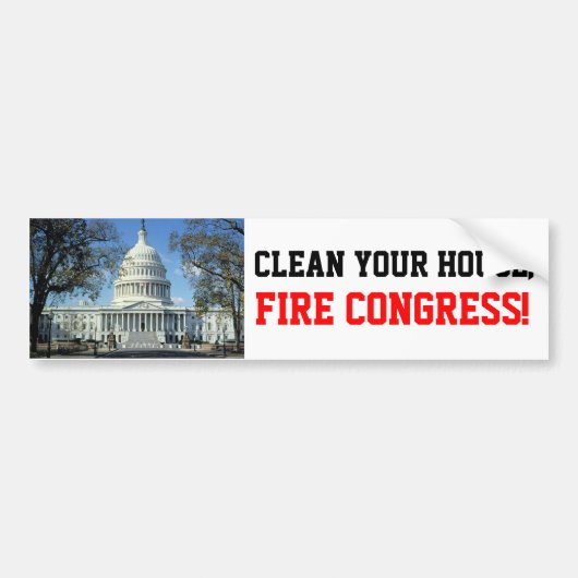 Schoon huis, BRAND CONGRESS! Bumpersticker (Voorkant)