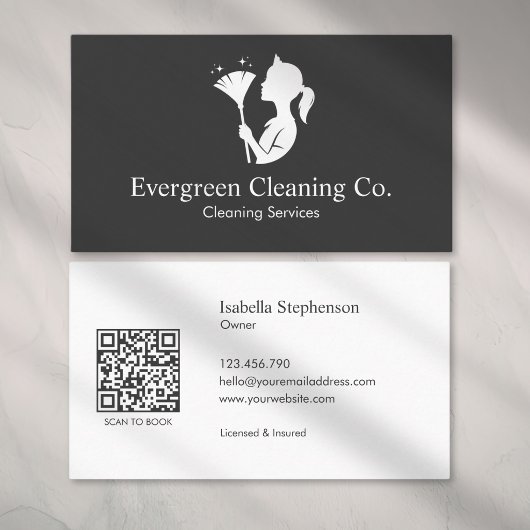 Schoon Huis Schoonmaakdienst Modern QR-code Visitekaartje