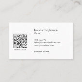 Schoon Huis Schoonmaakdienst Modern QR-code Visitekaartje (Achterkant)
