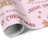 Schoon huis van gemberkoek Roze Kerstmis Cadeaupapier (Rol Hoek)