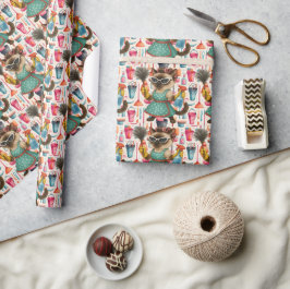 Schoon Huis Vrouw Kat is het huis aan het schoonma Cadeaupapier