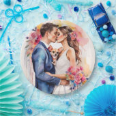 Schoon Huwelijk Paar met Grappig Leuk  Papieren Bordje (Feest)