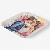 Schoon Huwelijk Paar met Grappig Leuk  Papieren Bordje (Gebogen)