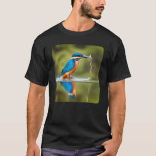 Schoon ijsvogel vogel die een vis vangt t-shirt