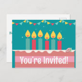 Schoon, je bent uitgenodigd verjaardagskaart briefkaart (Voorkant / Achterkant)