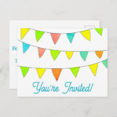 Schoon, je bent uitgenodigd verjaardagskaart briefkaart (Voorkant / Achterkant)