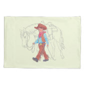 Schoon jongens Cowboy en paard kussensloop (Achterkant)