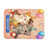 Schoon Kawaii Kat Felicitatiekaart Feest Kitten Magneet (Horizontaal)