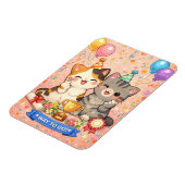 Schoon Kawaii Kat Felicitatiekaart Feest Kitten Magneet (Linkerzijde)