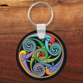Schoon Kelten-mandala met kleurrijke spiralen Sleutelhanger (Voorkant)