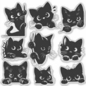 Schoon Kitty Zwarte Kat Sticker Grappige Kat Moede (Voorkant)