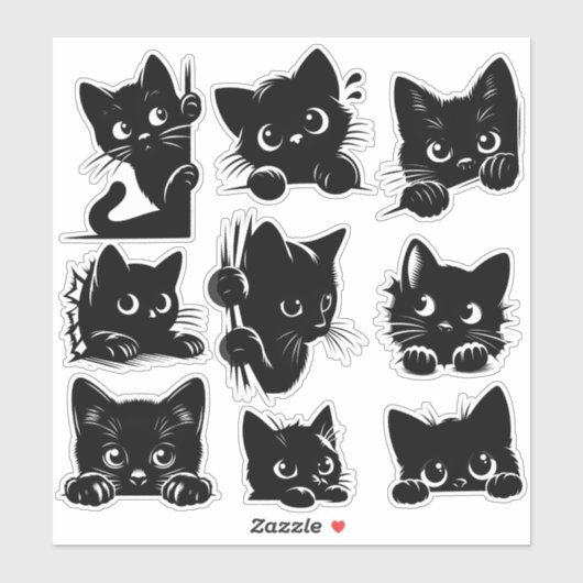 Schoon Kitty Zwarte Kat Sticker Grappige Kat Moede (Vel)