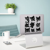 Schoon Kitty Zwarte Kat Sticker Grappige Kat Moede (Laptop op bureau)
