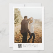 Schoon Klassiek Modern Script QR Code Fotobruiloft Kaart (Achterkant)