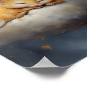 Schoon klein muisje dat slaapt op een wolk poster (Hoek)