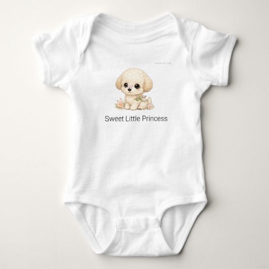 Schoon Klein Prinses Chibi Speelgoed Poodle Puppy  Romper (Voorkant)