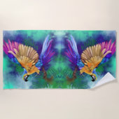 Schoon Kleur Parkiet Strand Handdoek (Voorkant)