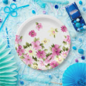 Schoon Kleurrijk Meisjesachtig Bloeiende Bloemen Papieren Bordje (Feest)