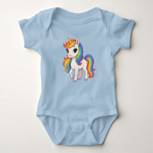 Schoon, Kleurrijk Regenboog eenhoorn Baby Body Romper