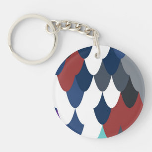 Schoon kleurrijk vis korst patroon sleutelhanger