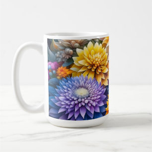 Schoon Kleurrijke Ai Kunst Bloemen Persoonlijk Koffiemok