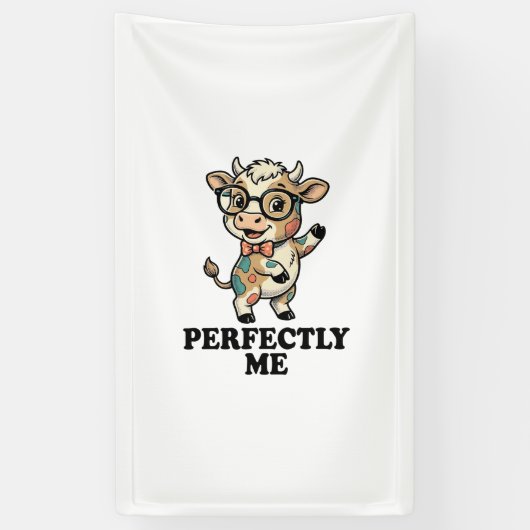 Schoon Koeien Shirt Met Bril Perfecte Sfeer Spandoek (Verticaal)