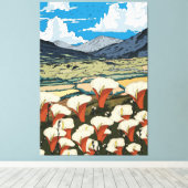 Schoon landschap van wilde bloemenweide canvas afdruk (Insitu (Houten vloer))