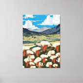 Schoon landschap van wilde bloemenweide canvas afdruk (Voorkant)