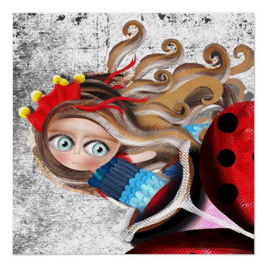 SCHOON Lang Haar Blauwe ogen Poster (Voorkant)