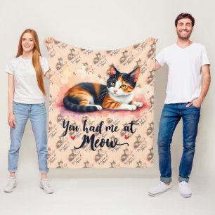 Schoon Lapjeskat, Je Had Me al bij Meow Aquarel Fleece Deken
