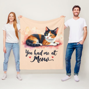Schoon Lapjeskat, Je Had Me al bij Meow Aquarel Fleece Deken